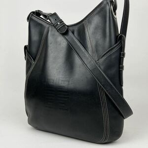 1円 【美品】 GIVENCHY ジバンシー ジバンシィ ショルダーバッグ 斜めがけ クロス ボディ メンズ ビジネス レザー 本革 ブラック 黒