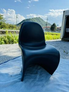 vitra ヴィトラ/Verner Panton パントンチェア/ブラック 黒/椅子/北欧/刻印有り/スペースエイジ/検:カルテル イームズ ハーマンミラー②