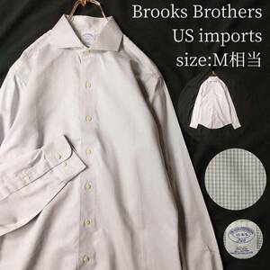 【一点物・US古着アメリカ輸入】Brooks Brothers 346 長袖シャツ ドレスシャツ Mサイズ ピンチェック チェック柄 ブルックスブラザーズ