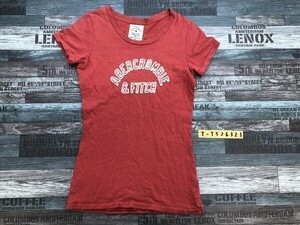 Abercrombie & Fitch アバクロ キッズ ロゴ入り 半袖Tシャツ M 赤