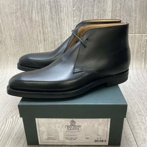 【アウトレット】CROCKETT&JONES◆TETBURY◆ブラック◆サイズ6.5(24.5cm) 紳士革靴 チャッカブーツ 英国製クロケット黒ビジネスシューズ①