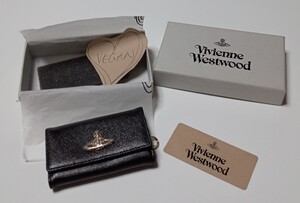 送料600円 新品 未使用 ヴィヴィアンウエストウッド Vivienne Westwood ブラック 黒 レザー 4連 キーケース 箱 付属品 付 MADE IN ITALY 