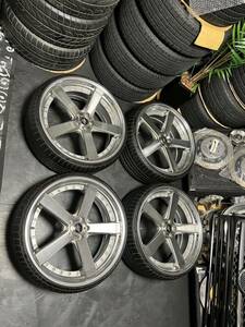 希少PCD100 5穴 WORK ZEAST ジースト ST2 21インチ 9J＋45 セミコンケーブ（SS） accelera 245/25R21 2021年製 イベント スタンス JDM USDM