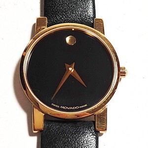 極美品 モバード ミュージアム MOVADO クォーツ アナログ 二針 高級ブランド レディース腕時計 動作品 稼働品 k335