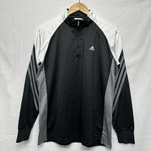 adidas golf アディダス ゴルフ テーラーメイド ロング スリーブ 長袖 ハーフ ジップ シャツ ウェア M メンズ 黒 ブラック b19319