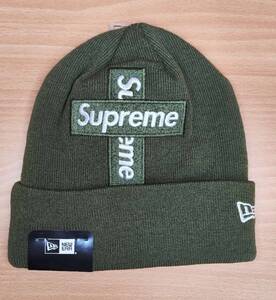  Supreme New Era Cross Box Logo Beanie　ニューエラ ビーニー ニットキャップ クロス ボックスロゴ olive　オリーブ