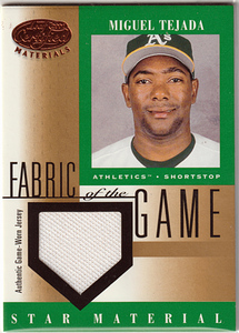 2001 DONRUSS leaf certified【MIGUEL TEJADA】fabric of the game FG-78 JERSEY