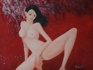 ≪国美協≫本間嶺子・Reiko、『藤の花と女』、油彩画・F50号：116,7cm×90,9cm、油絵一点物、新品高級油彩額付、直筆サイン・真作保証付