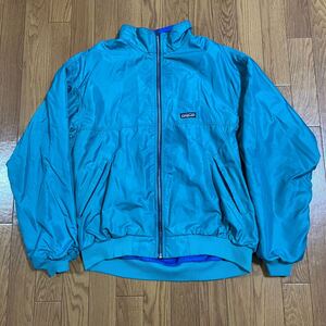 【XL】 80s Patagonia シェルドシンチラジャケット USA製 ナイロンジャケット パタゴニア ターコイズ エメラルドグリーン アメリカ製