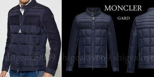 未発売★MONCLER モンクレール GARD ガード★TG2★M ★超軽量ウール＆ナイロンジップダウンジャケット★ネイビー紺★17AW★すっきり着れる