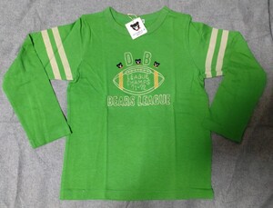 未使用 ミキハウス ダブルB BEARS LEAGUE 長袖Tシャツ (緑) 130