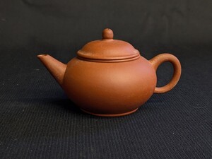 時代 煎茶道具 中国 茶器 荊渓南孟臣製 銘 朱泥 急須 紫砂 茶壺 約10.5×6.5cm