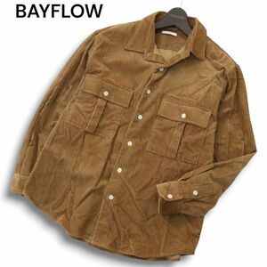 BAYFLOW ベイフロー 秋冬★ 長袖 コーデュロイ CPO シャツ ジャケット Sz.2 メンズ　A4T11655_B#N