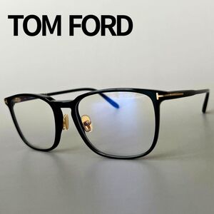 トムフォード メガネ TOM FORD アジアンフィット ウェリントン 【新品】 ブラック ゴールド 眼鏡 めがね 伊達メガネ 黒ぶち 大きめ