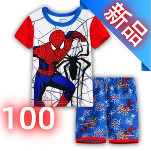 スパイダーマン パジャマ 子供服 キッズ ルームウェア 半袖 春夏 ホワイト 100cm