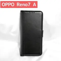 OPPO Reno7 A ケース 手帳型ケース スマホケース 黒 ブラック