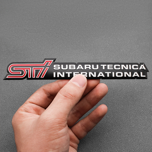 STI　エンブレム　縦2.8cm×横16cm×厚4ｍｍ 　アルミ製　送料無料　⑥