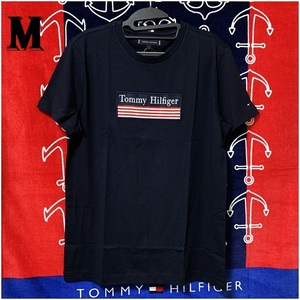 STRIPED WOVEN LAVEL TEE ネイビー Mサイズ TOMMY HILFIGER #ngTOMMY