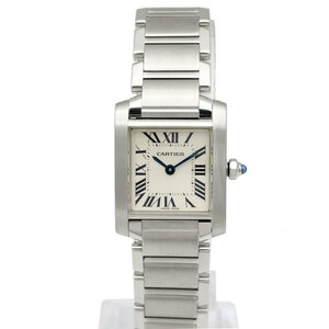 Cartier カルティエ タンクフランセーズSM レディース腕時計 QZ SS シルバー 白文字盤 W51008Q3