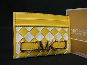 ■新品■未使用■ MICHAEL KORS マイケルコース レザー カードケース パスケース カード入れ 定期入れ イエロー系 BM4426