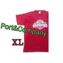 輸入古着 Port&Company　Tシャツ 半袖　赤　レッド　XL 　送料込み