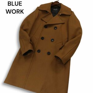 BLUE WORK ブルーワーク トゥモローランド 【CLUB MELTON】 クラブ メルトン ウール ロング Pコート Sz.XS　メンズ 定価6万　I4T03591_B#N