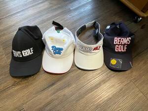 ◆レア!!送料無料◆BEAMS-GOLF◆キャップ・バイザー4個セット◆