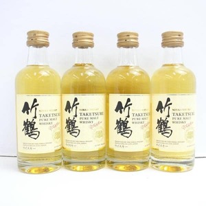 1円~【4本セット】NIKKA（ニッカ）竹鶴 ピュアモルト 白ラベル ミニチュアボトル 43％ 50ml Z24K160004