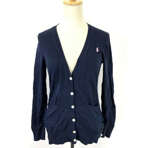 RALPH LAUREN★コットンカーディガン【TEEN-XL・16(レディースM程度/紺/navy blue/長袖ニット】cardigan/Tops/Shirts◆BH757