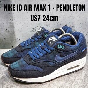 希少 NIKE ID ナイキ エアマックス1 ペンドルトン 24cm　PENDLETON　レディーススニーカー　NIKEスニーカー　NIKEエアマックス　