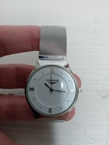 【1円〜】LONGINES ロンジン 腕時計 メンズ ホワイト文字盤 　不動