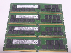 メモリ サーバーパソコン用 SK hynix DDR4-2666(PC4-21300) ECC Registered 32GBx4枚 合計128GB 起動確認済です HMA84GR7JJR4N-TF①