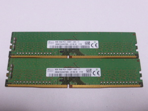 メモリ デスクトップパソコン用 SK hynix DDR4-2400 PC4-19200 8GBx2枚 合計16GB 起動確認済みです