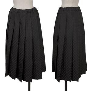 トリココムデギャルソンtricot COMME des GARCONS フラワージャガードプリーツフレアスカート 黒M位