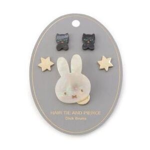 ★ Dick Bruna miffy ピアス＆ヘアゴム ミッフィー 定番 ヘアゴム 人気 ピアス アクセサリー 髪 ブラックベア black bear クマ ウサギ 兎熊