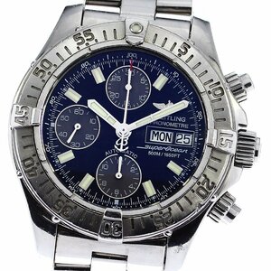 ジャンク ブライトリング BREITLING A13340 スーパーオーシャン クロノグラフ デイデイト 自動巻き メンズ 保証書付き_767167