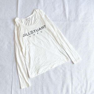 JILL STUART CAFE ジル・スチュアート・カフェ ジルスチュアート ジルカフェ黒ブラック白ホワイト ロゴ長袖Tシャツ カットソートップス