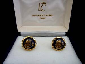 ■新品N■№1040 【 LIMOGES CASTEL】 リモージュ「イカリ・錨」【ゴールド】カフス♪