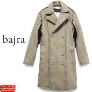 ■bajra アウトシーム ニット切替 ロングチェスターコート◆美シルエット 縮絨 COMME des GARCONS コムデギャルソン ジュンヤ JUNYA Yohji