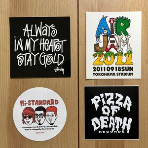 ステッカーセット Hi-STANDARD AIR JAM 2012 AIR JAM 2011 PIZZA OF DEATH ハイスタンダード Ken Yokoyama 難波章浩 恒岡章 STUSSY 