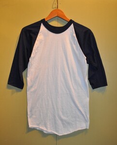 デッドストック 80年代 RUSSELL ATHRETIC ラッセル アスレティック 七分袖 Tシャツ MADE IN USA NAVY