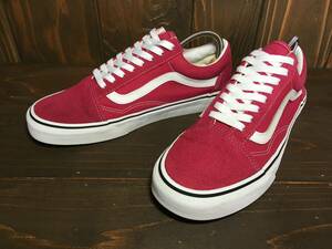 ★VANS バンズ US企画 OLD SKOOL オールドスクール 赤×白 25.5ｃm 美品 Used 検 SK8 スリッポン ハーフキャブ スタイル36