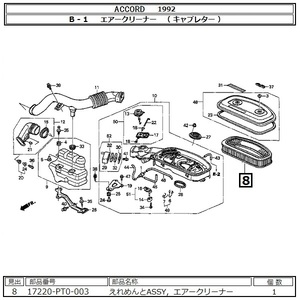 ★☆ 新品 アコード CB1.2.3.4 純正エアークリーナー ☆★