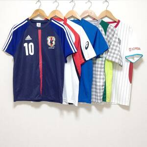 お得!!【まとめ売り】半袖 Tシャツ 5着 セット アディダス アシックス JFA 日本代表 ユニフォーム 練習着 サッカー フットサル M /T-223j