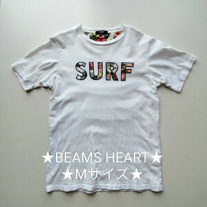 BEAMS HEART★SURF ワッペンTEE★Mサイズ