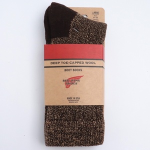 未使用 REDWING DEEP TOE-CAPPED WOOL SOCKS Lサイズ ブラウン 97640 レッドウィング ディープトゥキャップド ウールソックス