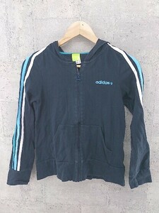 ◇ adidas アディダス 長袖 ジップアップ パーカー M ネイビー *