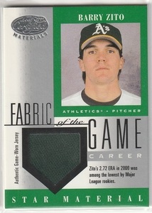 【ジャージカード】2001 Leaf Certified MATERIALS #FG-95 Barry Zito 222/272