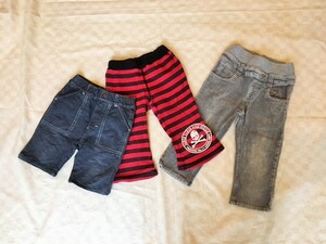 11-G012★送料込!babyGap・オシュコシュ他♪パンツ3本セット・サイズ90・洗い替え・ギャップ・保育園・長ズボン・ハーフパンツ