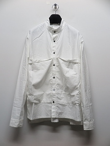SALE30%OFF/KMRii・ケムリ/Cotton Double Pocket Stand Collar Shirt/White・2